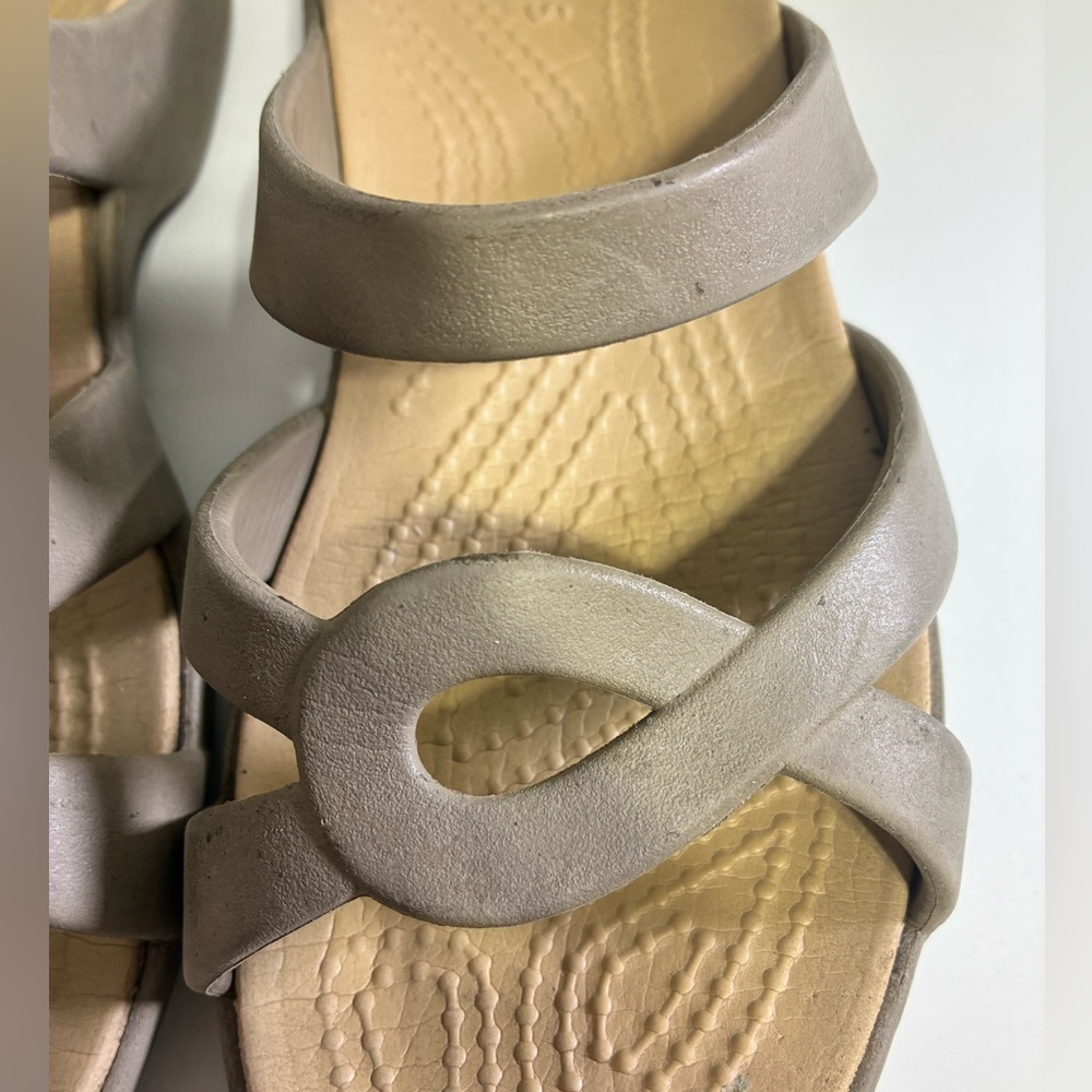 CROCS Tan Sandals Comfort Slip-On - Picture 2 of 8